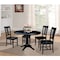 International Concepts Round 36 in Round Extension Dining Table with 4 San Remo Chairs, Black, 36 in W, 48 in L, 30.1 in H K46-36RXT-27B-C10-4 - alternate 2